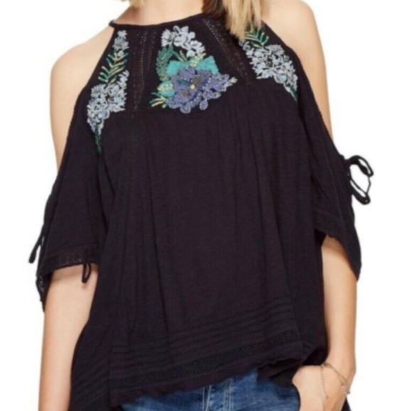 Free People Fast Times Embroidered Top - Picture 1 of 4